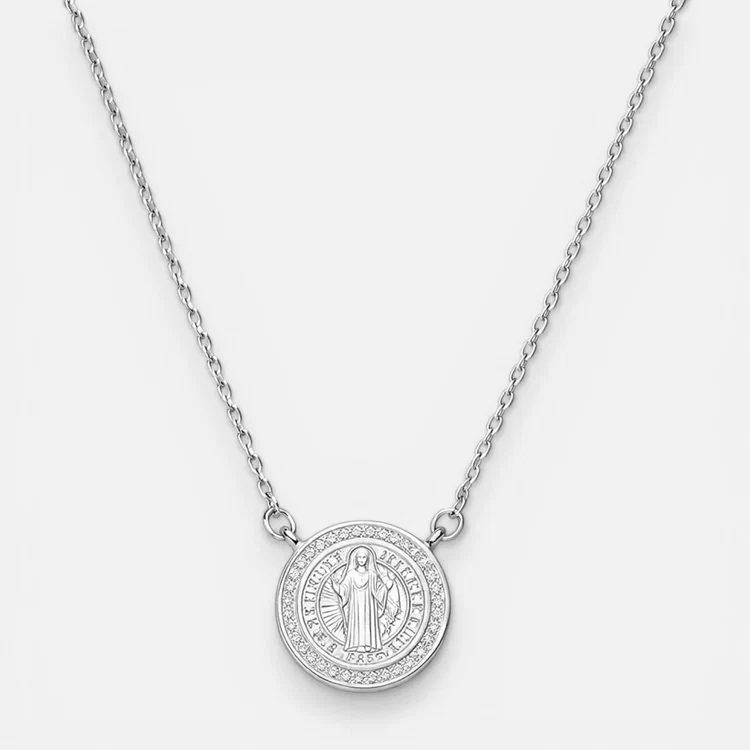 Collar Fe y Protección Mamá Plata